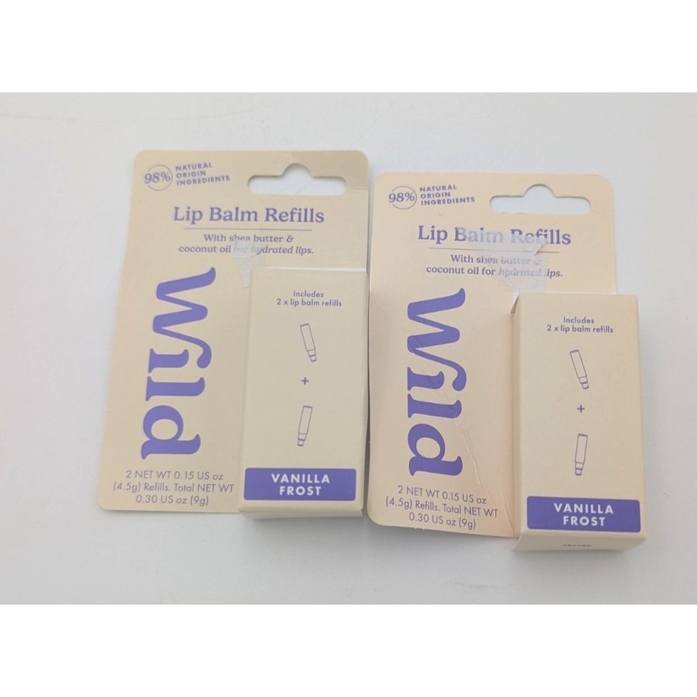 Lot 2 Packs Wild Lip Balm Refills 4 Total Vanilla frost NEW